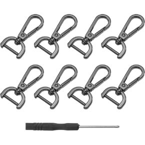 uxcell 8Pcs Swivel Clasps Hook, 32mm(1.25 Inch) D Ring Detachable Snap Hook Metal Lobster Claw Clasp Hook with Screwdriver for Purse Making Keychain, Light Gold