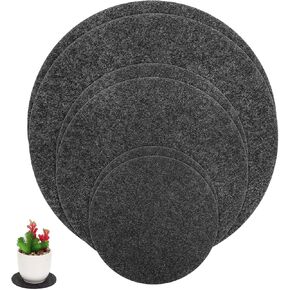 SUPVOX 6 Pcs Absorbent Waterproof Plant Coasters: Round Felt Plant Mats,Reversible Fabric Coaster Mats for Gardening Outdoor Crafts Supplies (4", 6", 8")