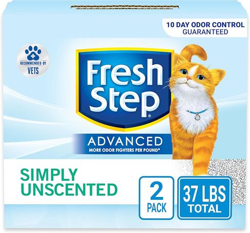 Fresh Step Advanced Simply Unscented Clumping Litter, Fresh Step Unscented Cat Litter Fights Odor on Contact, 37 lbs. (2 x 18.5 lb. Box) in Saudi Arabia
