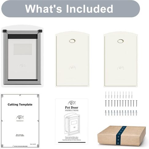 Cat Door for Wall, Energy Efficient Pet Door with Steel Frame, Telescoping Tunnel, Double Magnetic Flaps and Two Sliding Lock Panels, Easy to Install, Milky White, Small in Saudi Arabia