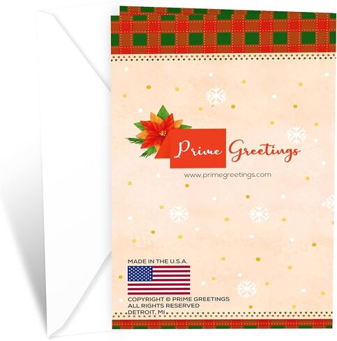 بطاقة عيد الميلاد من Prime Greetings للأم، مصنوعة في أمريكا، صديقة للبيئة، مخزون بطاقات سميك مع مظروف ممتاز 5 بوصة × 7.75 بوصة، معبأة في بريد واقٍ in Kuwait