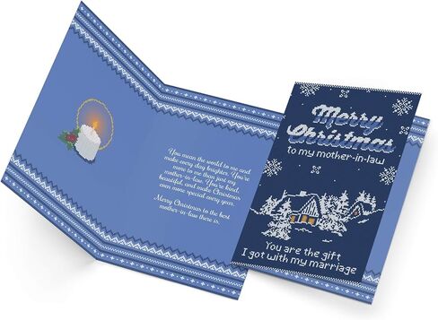بطاقة عيد الميلاد من Prime Greetings للأم، مصنوعة في أمريكا، صديقة للبيئة، مخزون بطاقات سميك مع مظروف ممتاز 5 بوصة × 7.75 بوصة، معبأة في بريد واقٍ in Kuwait