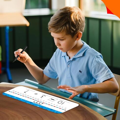 26 PCS Number Line Dry Erase Boards, Writable and Erasable Double Sided Board-0-10 on One Side & 0-20 on Other Side Math White Board for Kids, Students, Classroom and Home (12" x 4", Colorful Stars) in Kuwait