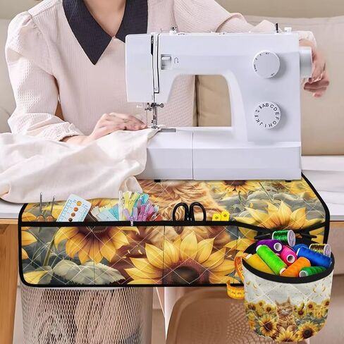 Fantastic Mushroom & Butterfly Sewing Machine Carrying Pad for Table Foldable Anti-Stains Decorative Pad Organizer for Brother, Singer, Bernina and Most Machines in Kuwait