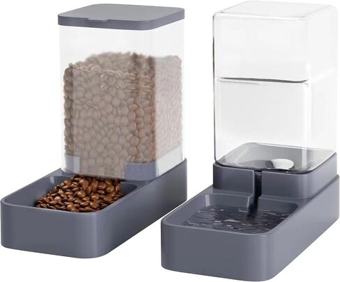 Automatic Cat Feeder and Water Dispenser with Pet Food Bowl,Gravity Food Feeder and Waterer Dispenser in Set for Small Medium Dog Puppy Kitten Rabbit Bunny Large Capacity(3.3L x 2) in Saudi Arabia