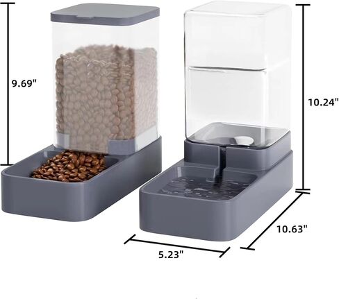 Automatic Cat Feeder and Water Dispenser with Pet Food Bowl,Gravity Food Feeder and Waterer Dispenser in Set for Small Medium Dog Puppy Kitten Rabbit Bunny Large Capacity(3.3L x 2) in Saudi Arabia