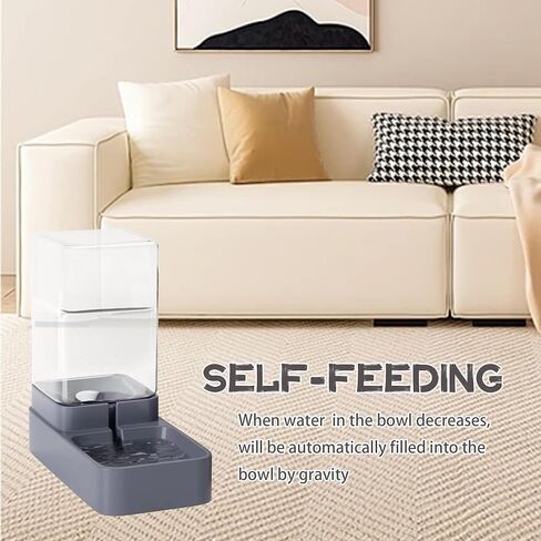 Automatic Cat Feeder and Water Dispenser with Pet Food Bowl,Gravity Food Feeder and Waterer Dispenser in Set for Small Medium Dog Puppy Kitten Rabbit Bunny Large Capacity(3.3L x 2) in Saudi Arabia