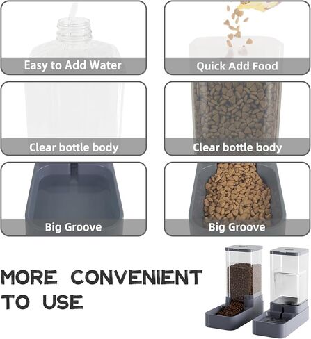 Automatic Cat Feeder and Water Dispenser with Pet Food Bowl,Gravity Food Feeder and Waterer Dispenser in Set for Small Medium Dog Puppy Kitten Rabbit Bunny Large Capacity(3.3L x 2) in Saudi Arabia
