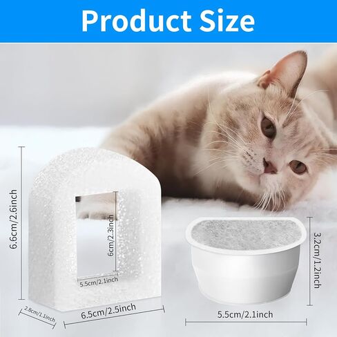 Guxetans24pcs استبدال فلتر نافورة المياه للقطط لمرشحات نوافير الشرب الآمنة للحيوانات الأليفة، ومرشحات الكربون البديلة ومرشحات الرغوة البديلة لنوافير الحيوانات الأليفة المتعددة المصنوعة من السيراميك والفولاذ المقاوم للصدأ in Kuwait