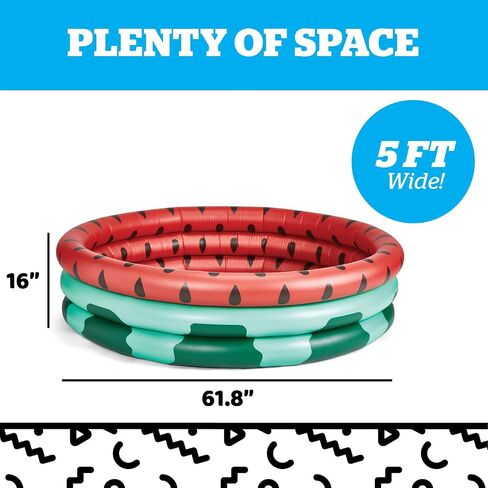 BigMouth Inc Inflatable Kiddie Pool, Blow Up Kid Swimming Pool for Backyard, Small Swim & Splash Pool for Kids - Watermelon, 5 Feet Wide in Saudi Arabia