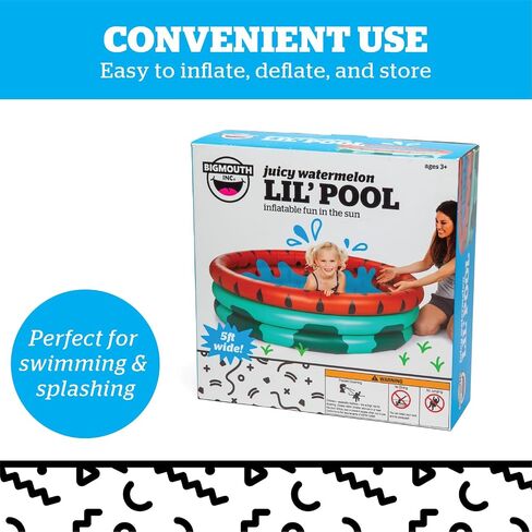 BigMouth Inc Inflatable Kiddie Pool, Blow Up Kid Swimming Pool for Backyard, Small Swim & Splash Pool for Kids - Watermelon, 5 Feet Wide in Saudi Arabia