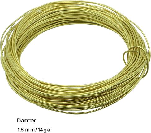 14 Gauage(1.63 mm),1 Pound 85ft Spool Brass Wire for Jewelry Making, Beading,Yellow Brass, Round, Dead Soft in Kuwait