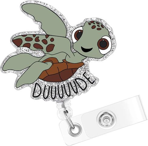 Turtle Badge Reel, Cute Badge Reel, Name Badge Holder Reel ID Clip, Funny Badge Reel for Nurse Office Worker Teacher Student, Nurse Badge Holder with 24" Durable Nylon Retractable Cord in Saudi Arabia