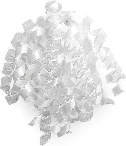 CT CRAFT LLC Silver Metallic Curly Ribbon Bow 6" Long x 6 Counts Gift Wrapping Pre-Tied Self-Adhesive Tab for Birthday Present Box Wine Bottle Baby Shower Party Christmas Hanukah in Kuwait