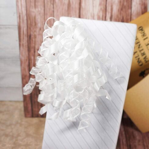 CT CRAFT LLC Silver Metallic Curly Ribbon Bow 6" Long x 6 Counts Gift Wrapping Pre-Tied Self-Adhesive Tab for Birthday Present Box Wine Bottle Baby Shower Party Christmas Hanukah in Kuwait