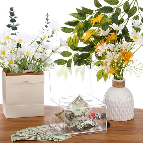 Havawish Clear Donation Box with Lock, 6.3 x 4.72 x 3.94 Inches Acrylic Box Storage Container with Sign Cash Drop Box with 2 Keys for Fundraising Thanks for Your Donations Jar for Church Office in Kuwait