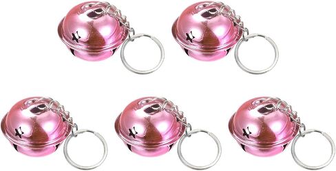 uxcell 5Pcs Pet Bells, 4cm/1.57" Dia Jingle Bell Chain Keychain Craft Carbon Steel for DIY Christmas Festival Decoration Home Party Silver White in Saudi Arabia