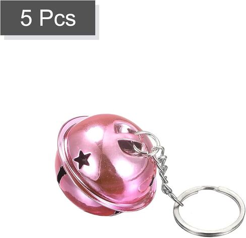 uxcell 5Pcs Pet Bells, 4cm/1.57" Dia Jingle Bell Chain Keychain Craft Carbon Steel for DIY Christmas Festival Decoration Home Party Silver White in Saudi Arabia