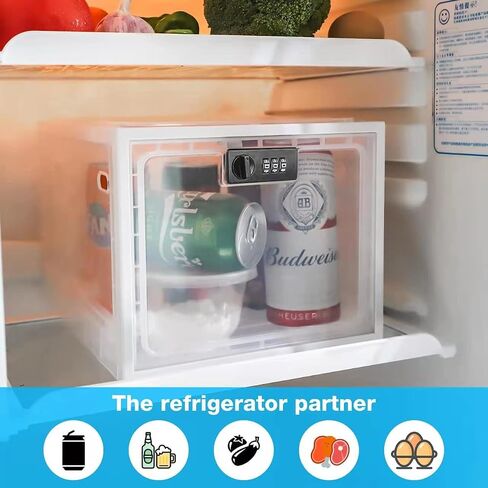 Zmains Clear Medication Lock Box, Medicine Storage Box With Code, Kitchen Safe Fridge/Snack Lockable Boxes, Large Locking Storage For Medicine Safe, Personal Item & Cell Phone Jail in Saudi Arabia