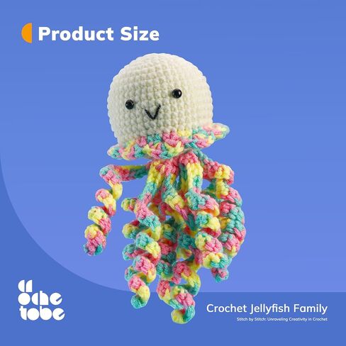 Crochetobe Crochet Kit for Beginners, Crochet Start Kit includes Easy to Follow Instructions and Video Tutorials, Complete Crochet Animal Kit for Adults Kids, 4 PCS Cute Crochet Jellyfish in Kuwait
