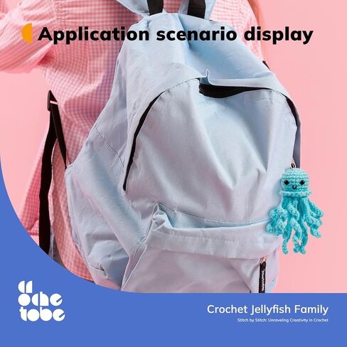 Crochetobe Crochet Kit for Beginners, Crochet Start Kit includes Easy to Follow Instructions and Video Tutorials, Complete Crochet Animal Kit for Adults Kids, 4 PCS Cute Crochet Jellyfish in Kuwait