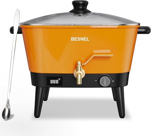 BESNEL Wax Melter for Candle Making, Electric Non-Stick Wax Melter Holds 8Qts of Wax,Soy Wax for or Soap Business Candle Making with Heat Resistant Handle & Brass Spout,Temp Control (Black) in Saudi Arabia