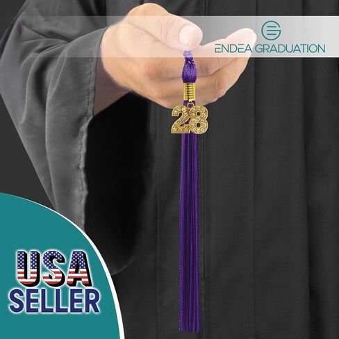 Endea Graduation Single Color Tassel with Gold Bling Charm (Royal Blue, 2025) in Kuwait