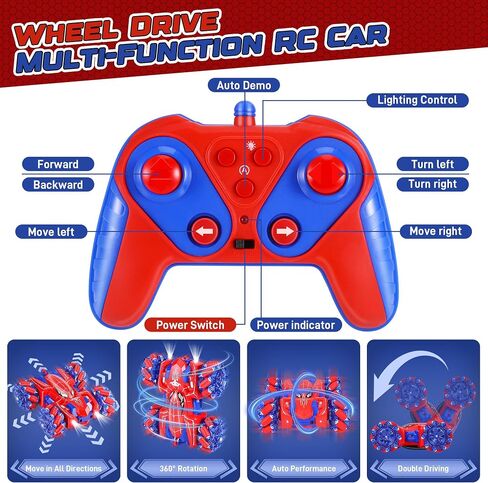 Spider Remote Control Double Sided Stunt Car for 4 5 6 7 8 Year Old Boys in Saudi Arabia