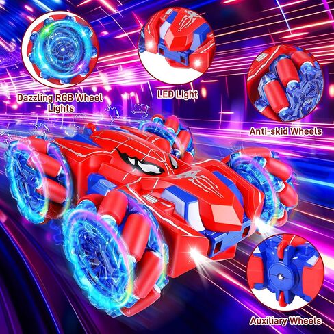 Spider Remote Control Double Sided Stunt Car for 4 5 6 7 8 Year Old Boys in Saudi Arabia