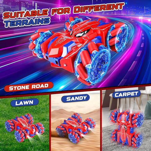Spider Remote Control Double Sided Stunt Car for 4 5 6 7 8 Year Old Boys in Saudi Arabia