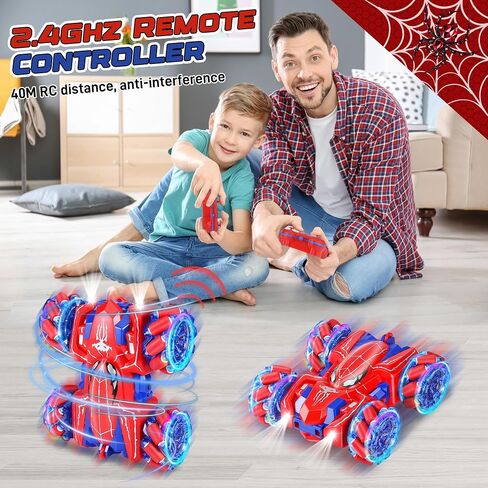 Spider Remote Control Double Sided Stunt Car for 4 5 6 7 8 Year Old Boys in Saudi Arabia