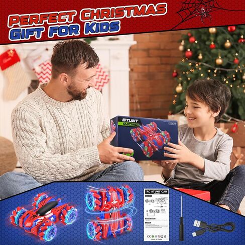 Spider Remote Control Double Sided Stunt Car for 4 5 6 7 8 Year Old Boys in Saudi Arabia