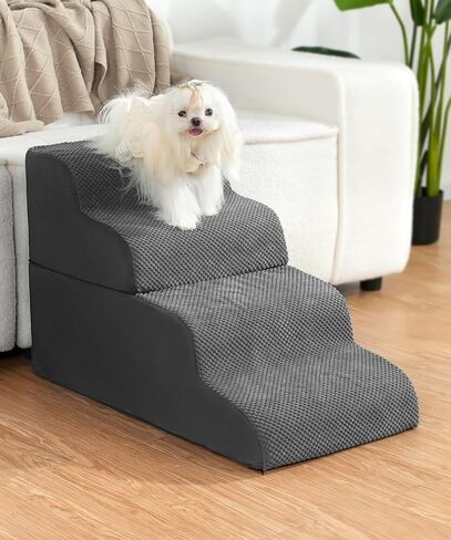 Dog Stairs，4-Tiers Steps Ramp High Bed and Couch, Dog Ramp with Stable Non-Slip Fabric Cover, Pet Stairs for Small Dogs and Cats or Pets Joints,GPT, GEN, WRL-1 BJQ in Saudi Arabia