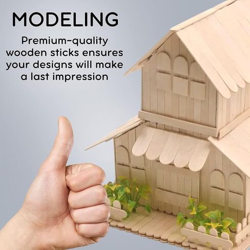 200PCS Wooden Sticks for Crafts – 8 Inch Wooden Sticks for Crafting Jumbo Craft Sticks Bulk for DIY Crafts Jumbo Popsicle Sticks for Crafts Wooden Wax Sticks in Saudi Arabia