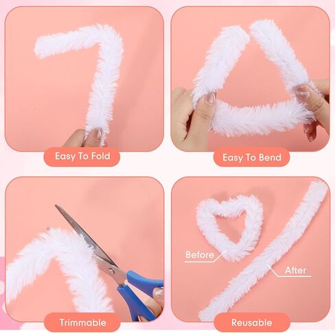 Hotop 30 Pcs Extra Thick Pipe Cleaners 30mm Chenille Stems Jumbo Pipe Cleaners Craft Supplies for Beginners DIY Art Supplies Decorations(Black) in Saudi Arabia