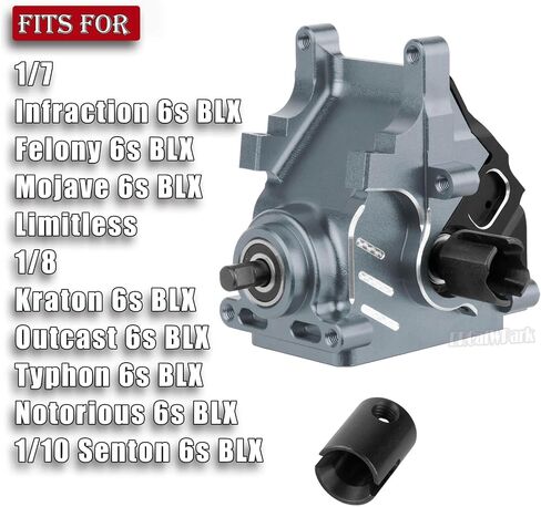 RC Aluminum Gearbox Case & 42T Differential w/15T Main Gear Upgrades Part for 1/8 Kraton/Outcast/Typhon/Notorious 6s BLX 1/7 Infraction/Felony/Mojave 6s BLX Limitless,Red in Saudi Arabia