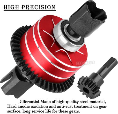 RC Aluminum Gearbox Case & 42T Differential w/15T Main Gear Upgrades Part for 1/8 Kraton/Outcast/Typhon/Notorious 6s BLX 1/7 Infraction/Felony/Mojave 6s BLX Limitless,Red in Saudi Arabia
