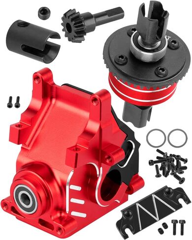 RC Aluminum Gearbox Case & 42T Differential w/15T Main Gear Upgrades Part for 1/8 Kraton/Outcast/Typhon/Notorious 6s BLX 1/7 Infraction/Felony/Mojave 6s BLX Limitless,Red in Saudi Arabia