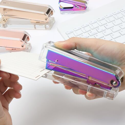 Clear Acrylic Rainbow Stapler Colorful Desktop Staplers with Classic Modern Design Sleek Office and Desk Accessories Gift Idea (Rainbow) in Saudi Arabia