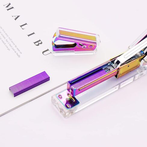 Clear Acrylic Rainbow Stapler Colorful Desktop Staplers with Classic Modern Design Sleek Office and Desk Accessories Gift Idea (Rainbow) in Saudi Arabia
