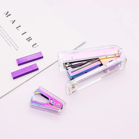 Clear Acrylic Rainbow Stapler Colorful Desktop Staplers with Classic Modern Design Sleek Office and Desk Accessories Gift Idea (Rainbow) in Saudi Arabia