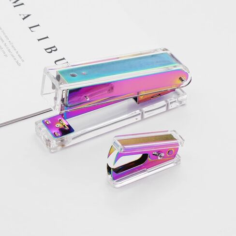 Clear Acrylic Rainbow Stapler Colorful Desktop Staplers with Classic Modern Design Sleek Office and Desk Accessories Gift Idea (Rainbow) in Saudi Arabia