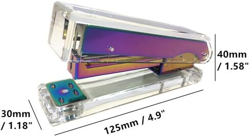 Clear Acrylic Rainbow Stapler Colorful Desktop Staplers with Classic Modern Design Sleek Office and Desk Accessories Gift Idea (Rainbow) in Saudi Arabia