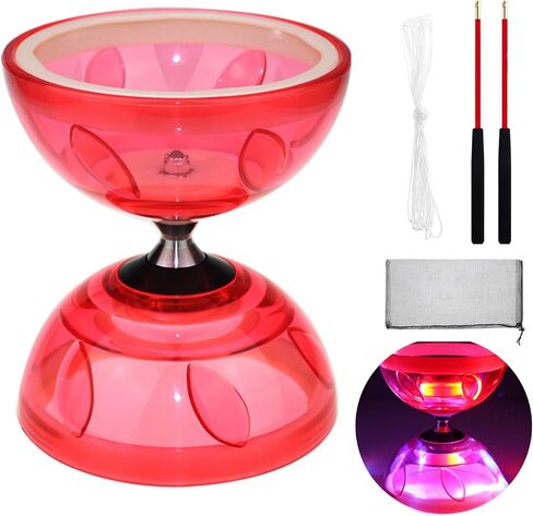HenMerry Mini Diabolo Chinese yoyo Set-Triple Bearing Diabolo Chinese Yoyo Juggling Toy with with Diablo Sticks, Diabolo String&Net Bag (Small Size - Purple) in Kuwait