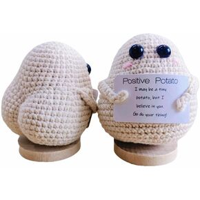 Emotional Support Knitted Toy Handmade Emotional Support Cucumber Crochet Toys Positive Life Potato Desk Decor Funny Plush EDC Gadgets