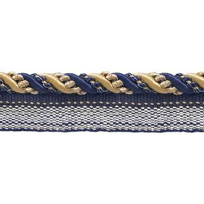 1 Yard Pack of 4/16" (0.5cm) Medium Decorative Twisted Rope Cord with Lip | Cord Trim (Style# 0416I2) Nautical Gold #1152 (Light Gold, Yellow Gold, Navy Blue)