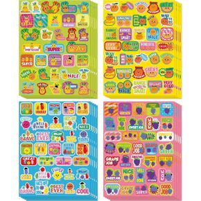 Eersida 750 Pcs Scented Smelly Reward Stickers for Kids Classroom, Motivational Scratch Dessert and Fruit Stickers for Teachers School Classroom Supplies Students Awards(Sweet Scents,Lovely Style)