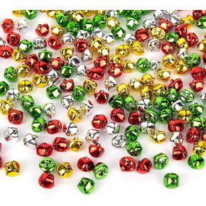 Framendino, 200 Pack 15mm Jingle Bells Mini Christmas Jingle Bells DIY Crafts Bell 4 Colors