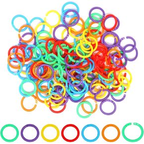 150pcs Loose Leaf Binder Rings, 1 Inch Binder Rings for Index Cards, Colorful Small Binder Rings Plastic Book Rings O Ring Clip Keychain Key Rings Paper Rings for School Home Office (Multicolor)