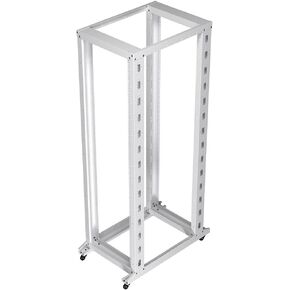 NavePoint 45U 4 Post Rack Open Frame Server Rack for 19 Inch Equipment, AV, Networking, Data & IT Devices, 4-Post Rack 45U 1322lbs Weight Capacity, White